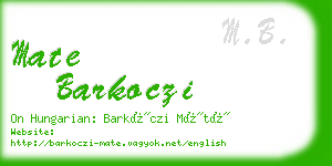 mate barkoczi business card